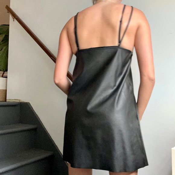 ZARA LEATHER EMBROIDERED DRESS - Picture 3 of 3